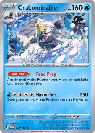 Crabominable 42/142 Pokemon card