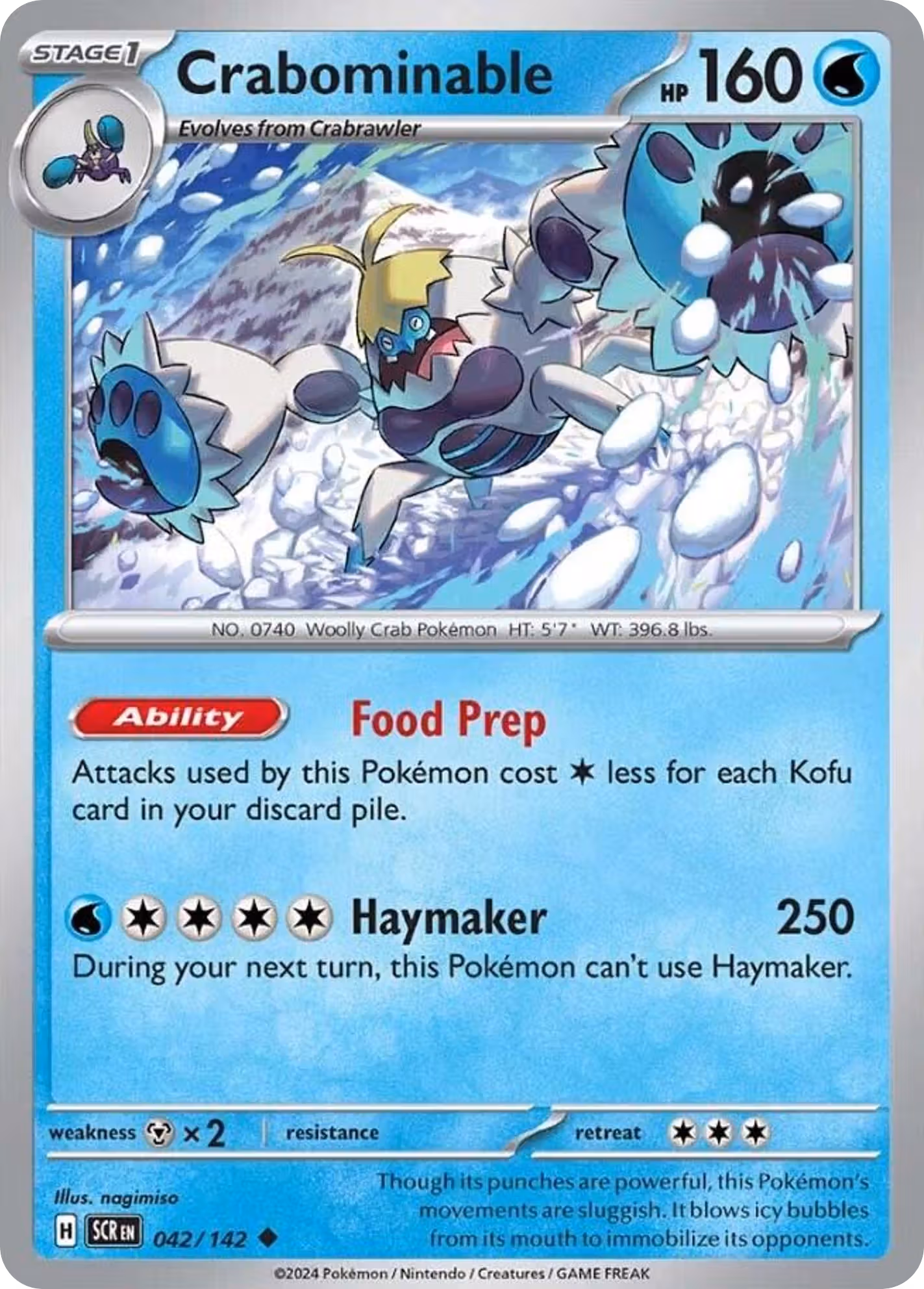 Crabominable 42/142 Pokemon card