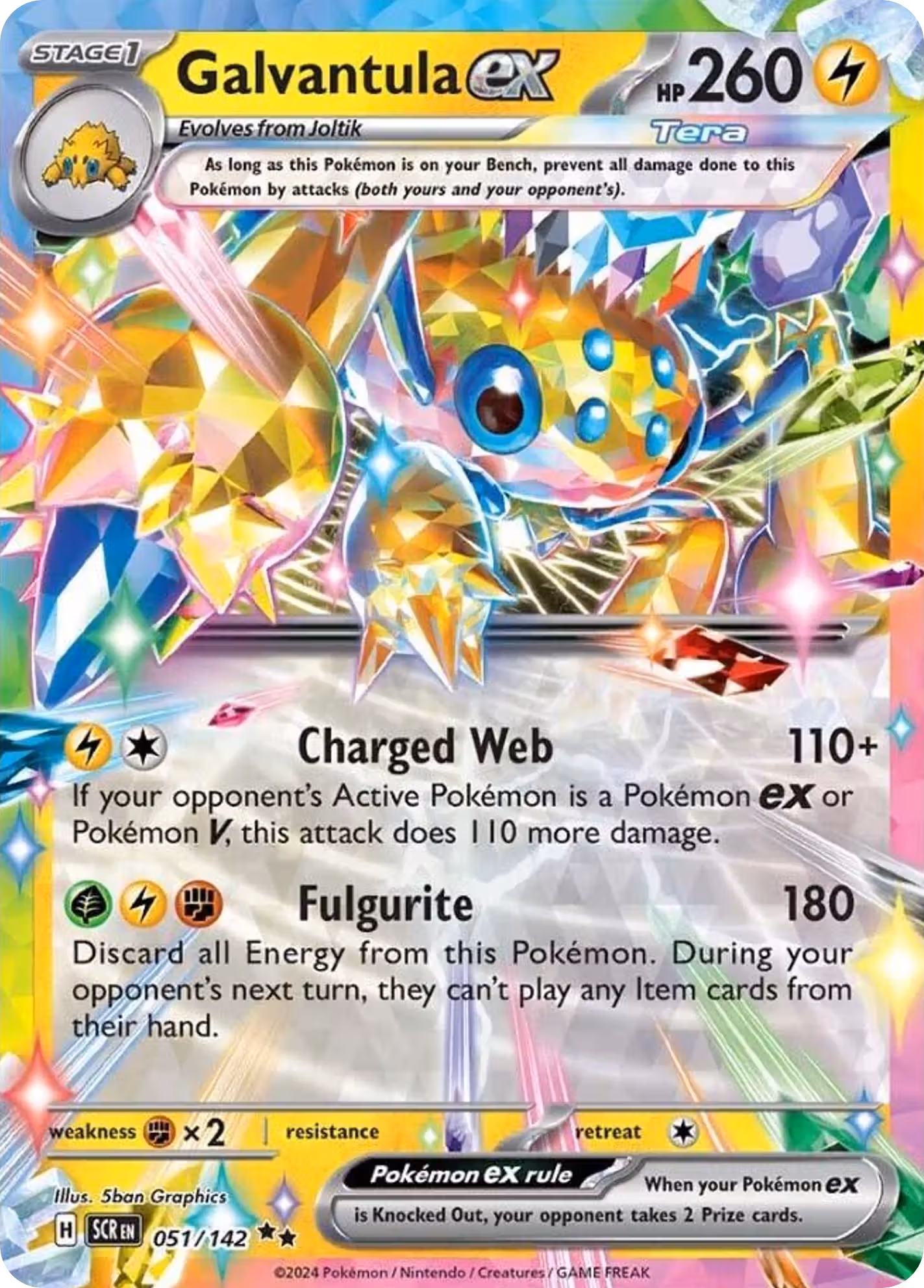 Galvantula ex 51/142 Pokemon card