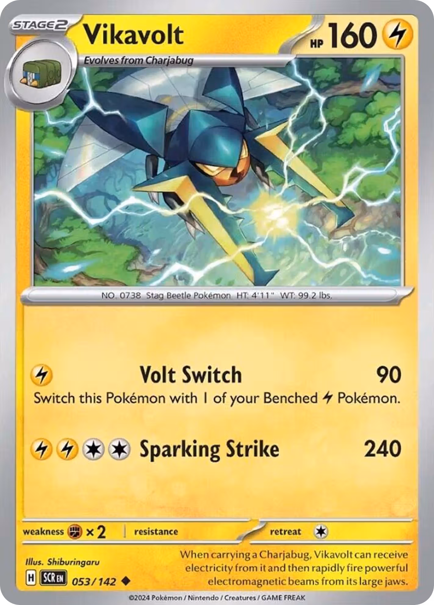Vikavolt 53/142 Pokemon card