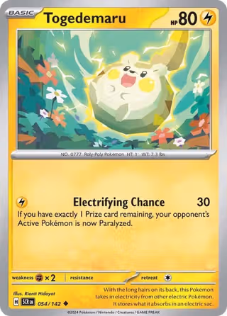 Togedemaru 54/142 Pokemon card