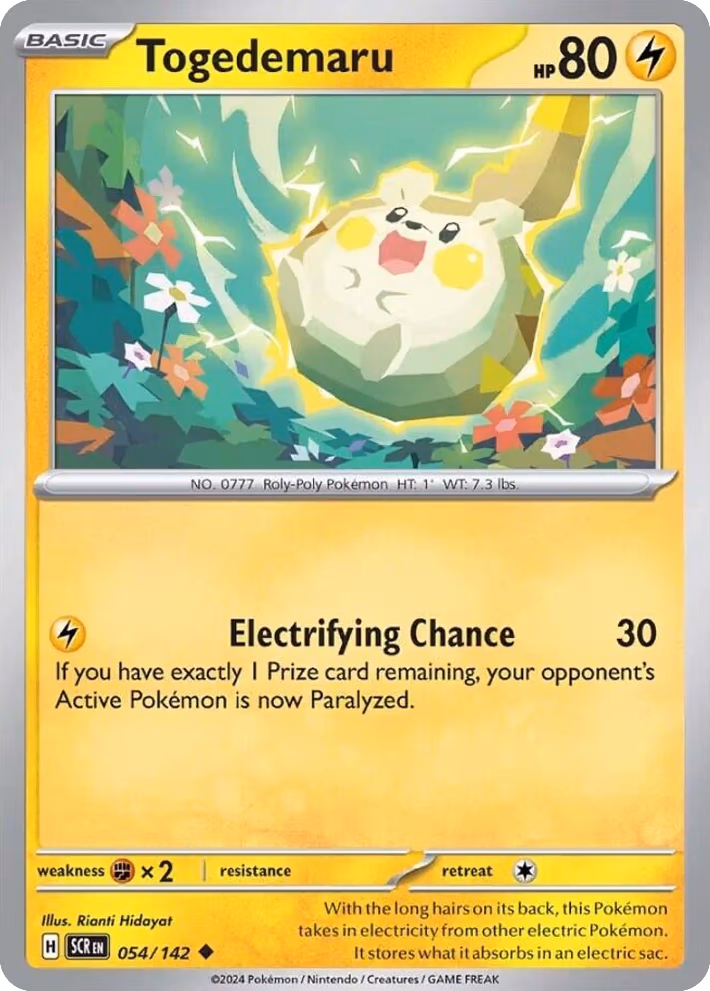 Togedemaru 54/142 Pokemon card