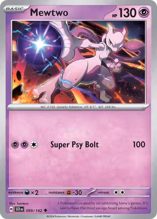 Mewtwo 59/142 Pokemon card