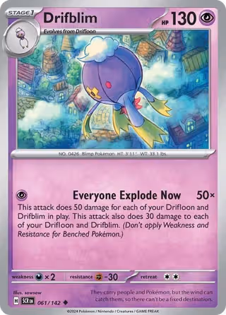 Drifblim 61/142 Pokemon card