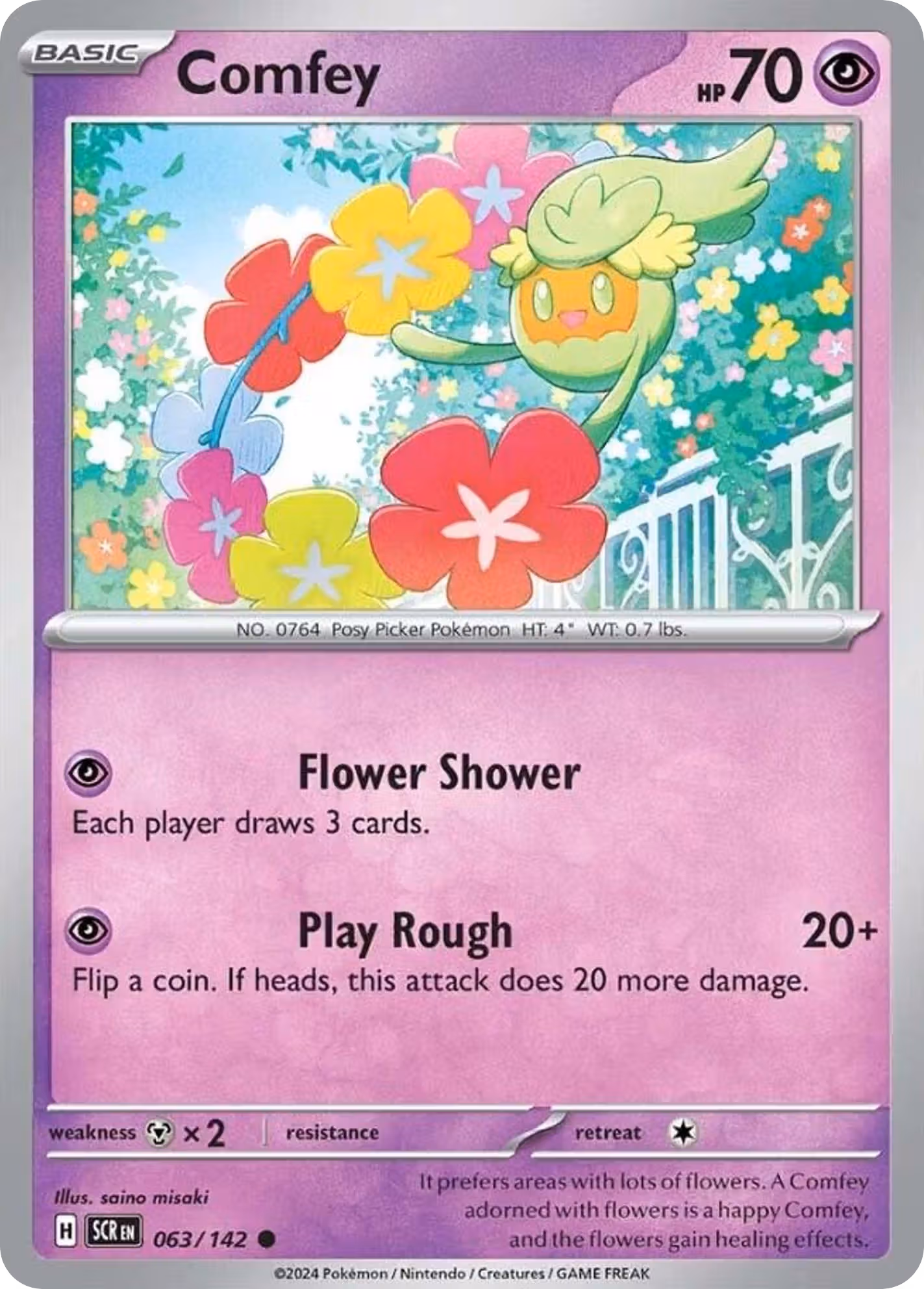 Comfey 63/142 Pokemon card