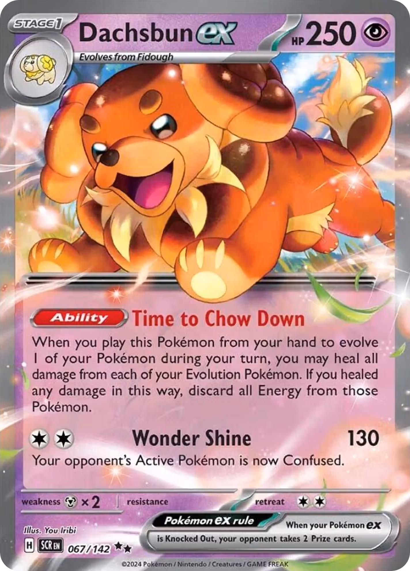 Dachsbun ex 67/142 Pokemon card