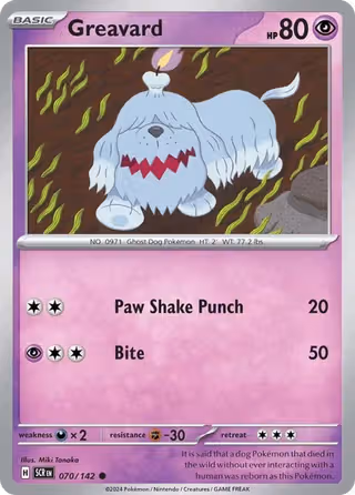 Greavard 70/142 Pokemon card