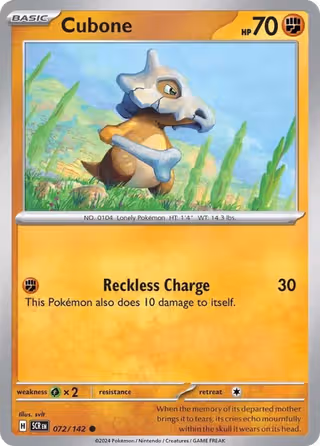 Cubone 72/142 Pokemon card