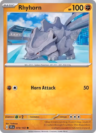 Rhyhorn 74/142 Pokemon card