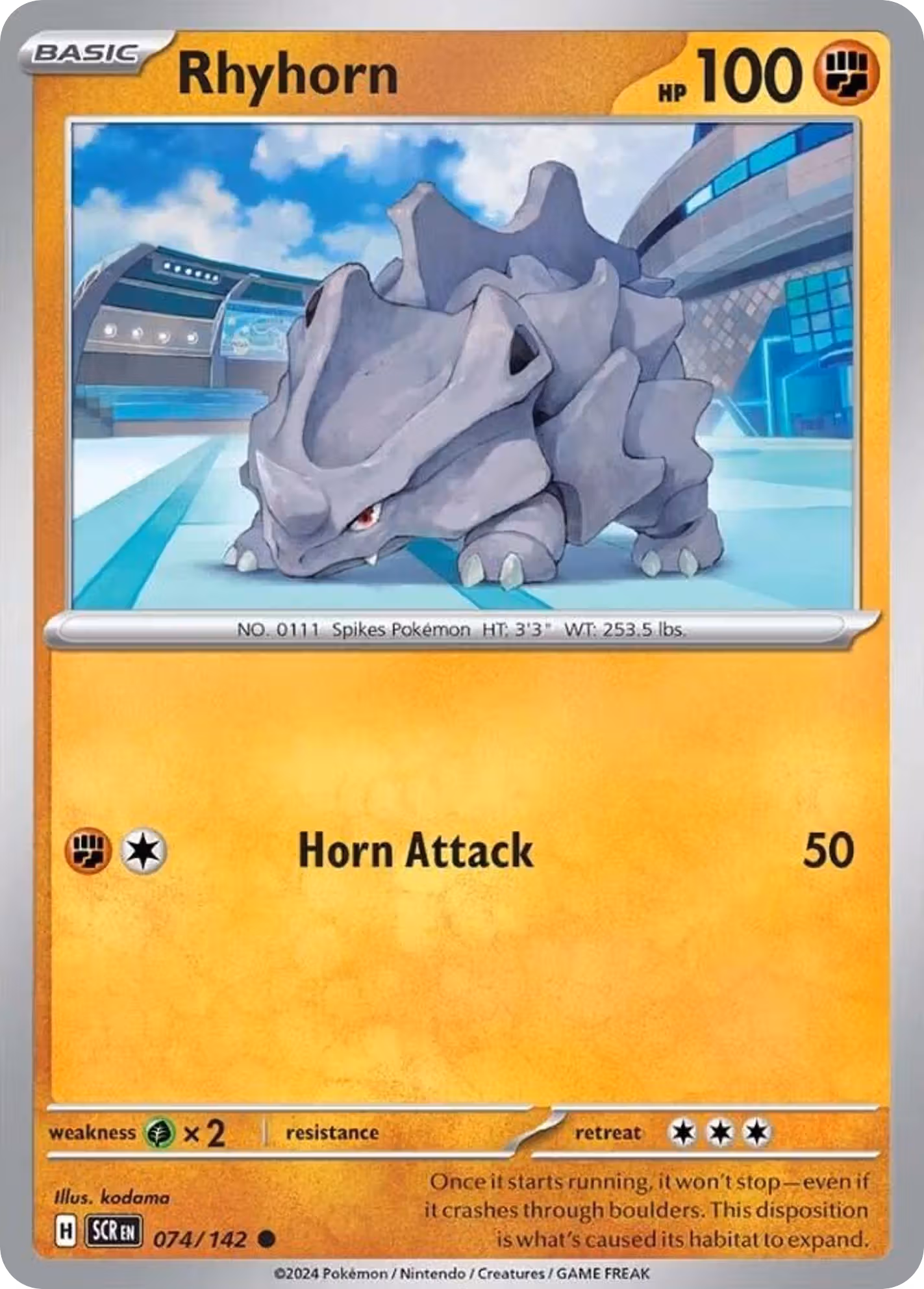 Rhyhorn 74/142 Pokemon card