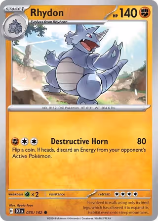 Rhydon 75/142 Pokemon card
