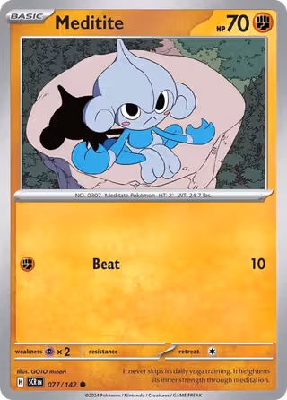 Meditite 77/142 Pokemon card