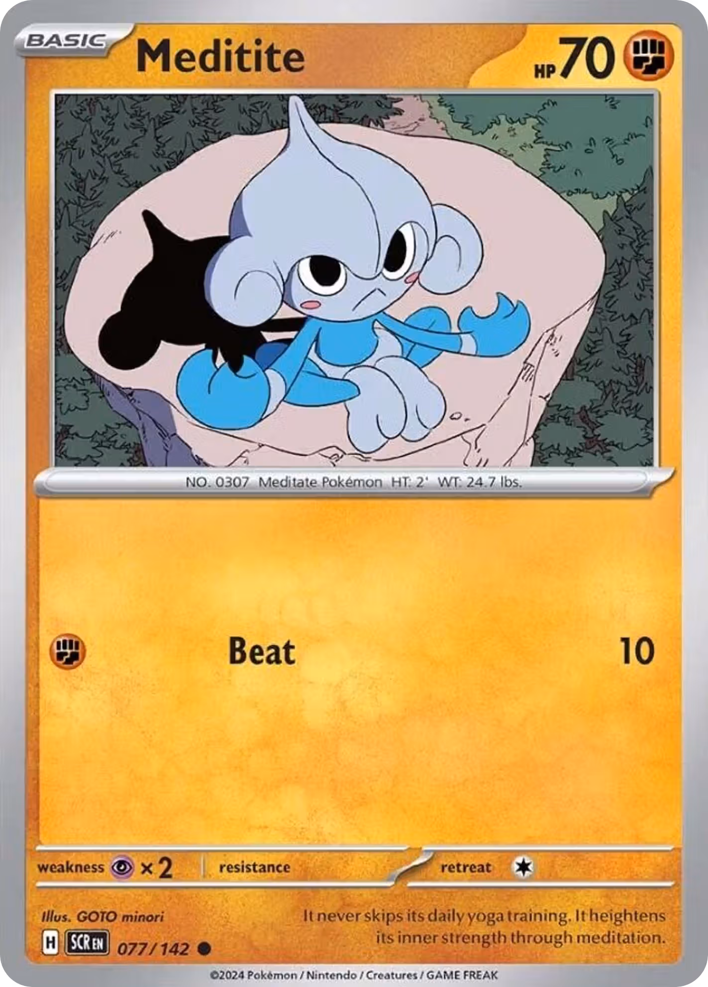 Meditite 77/142 Pokemon card
