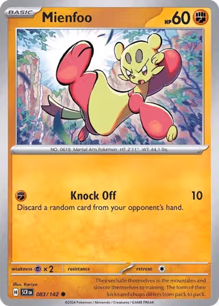 Mienfoo 83/142 Pokemon card