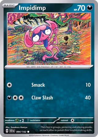 Impidimp 94/142 Pokemon card