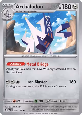 Archaludon 107/142 Pokemon card