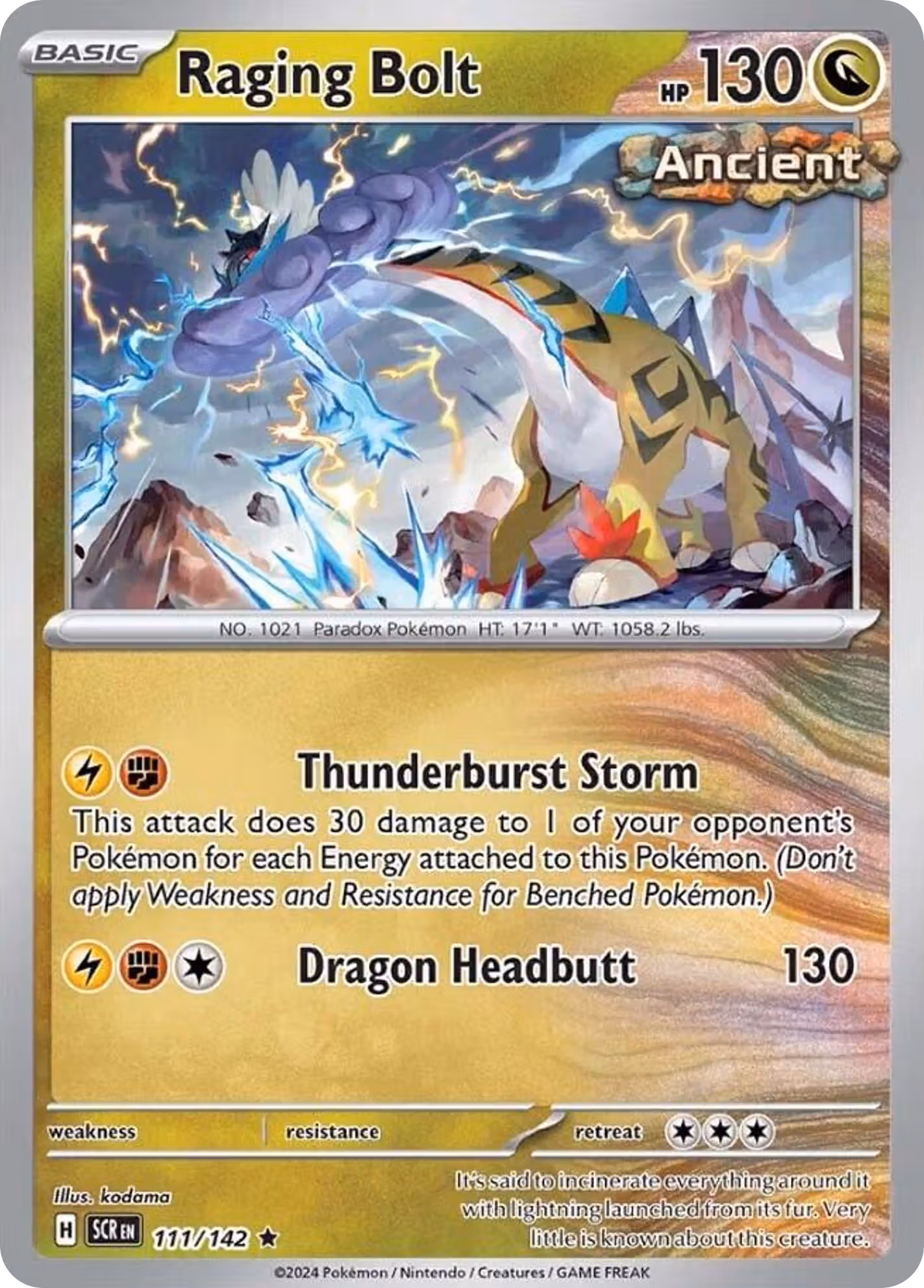 Raging Bolt 111/142 Pokemon card