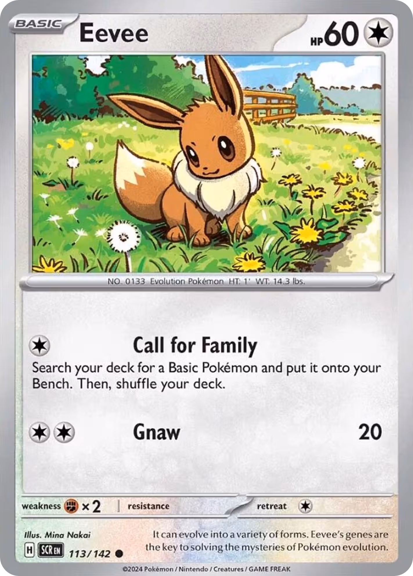 Eevee 113/142 Pokemon card