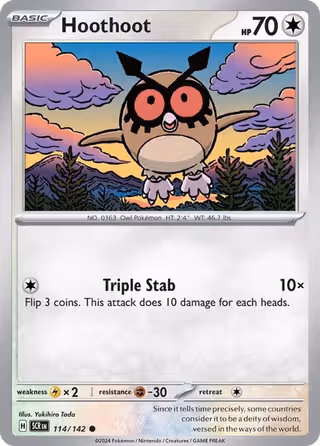 Hoothoot 114/142 Pokemon card
