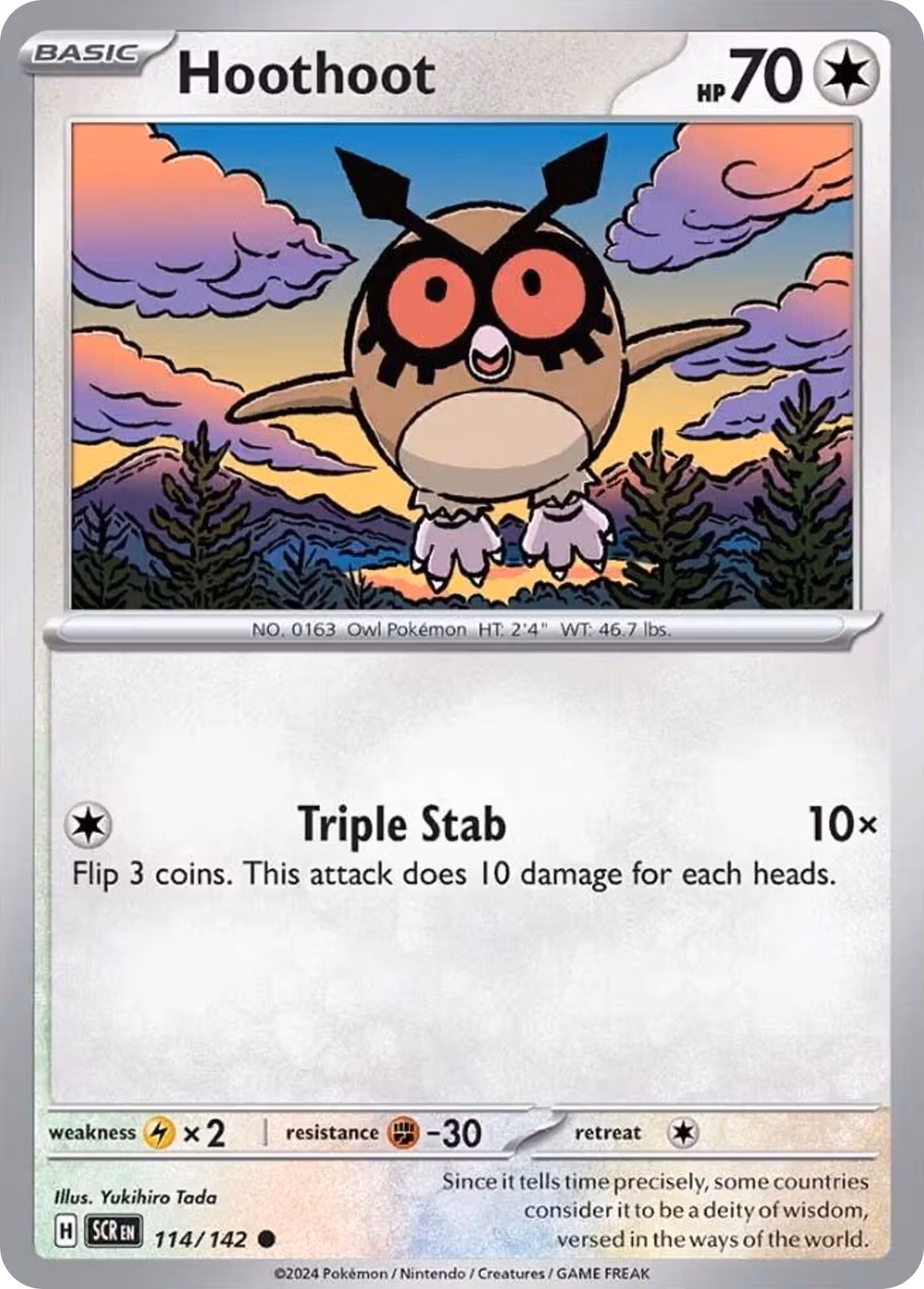 Hoothoot 114/142 Pokemon card