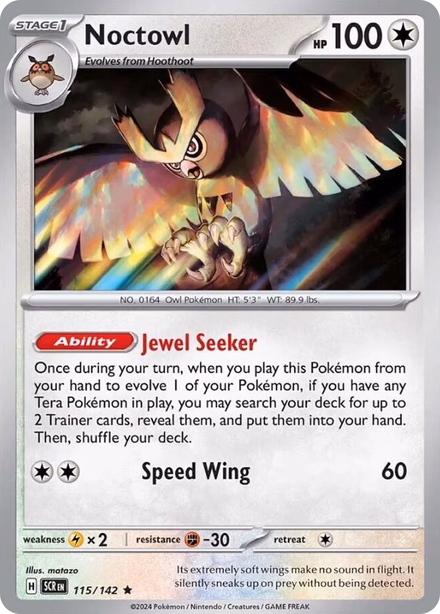 Noctowl 115/142 Pokemon card