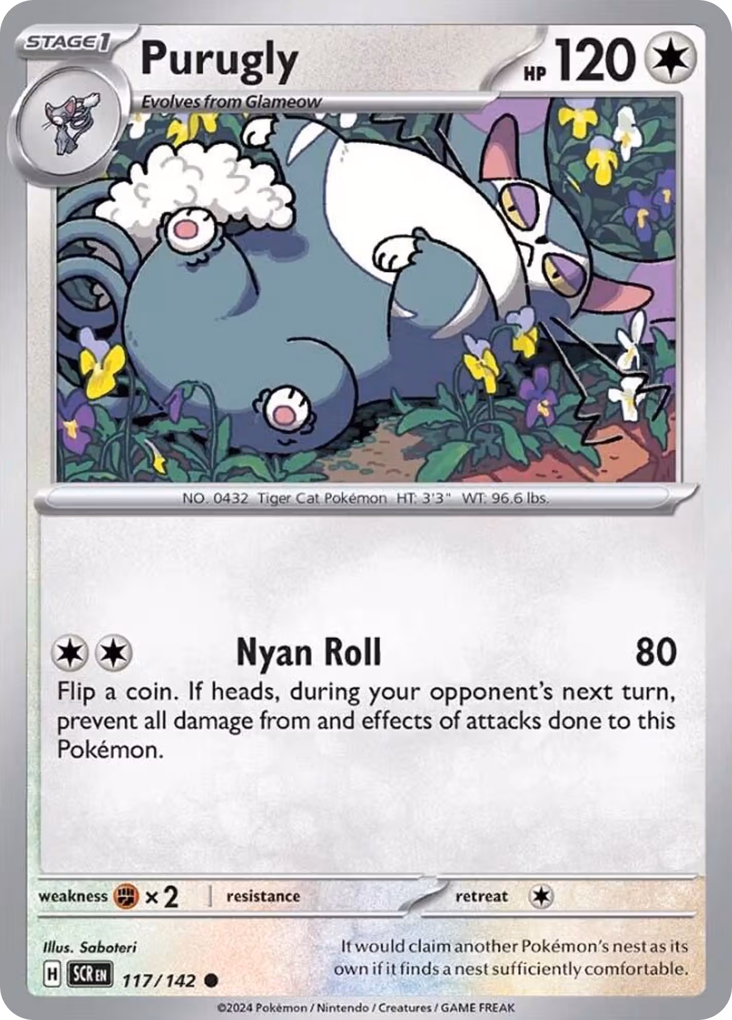 Purugly 117/142 Pokemon card