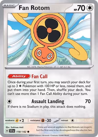 Fan Rotom 118/142 Pokemon card