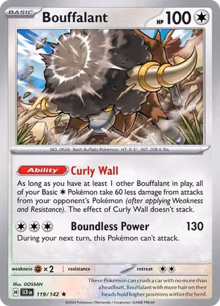 Bouffalant 119/142 Pokemon card