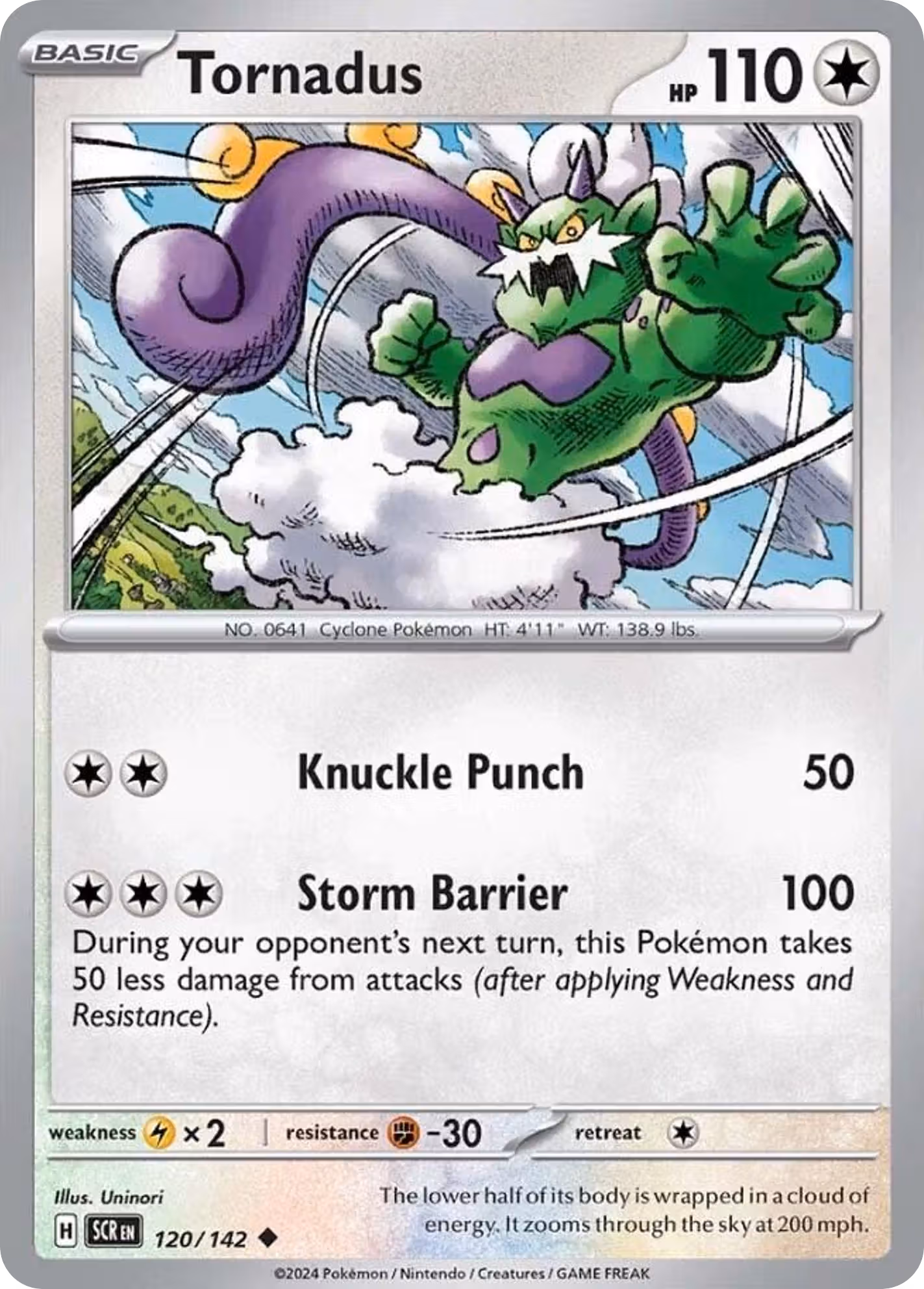 Tornadus 120/142 Pokemon card