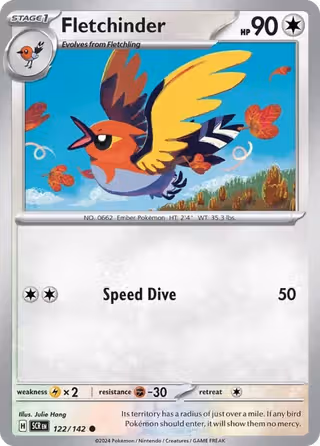 Fletchinder 122/142 Pokemon card