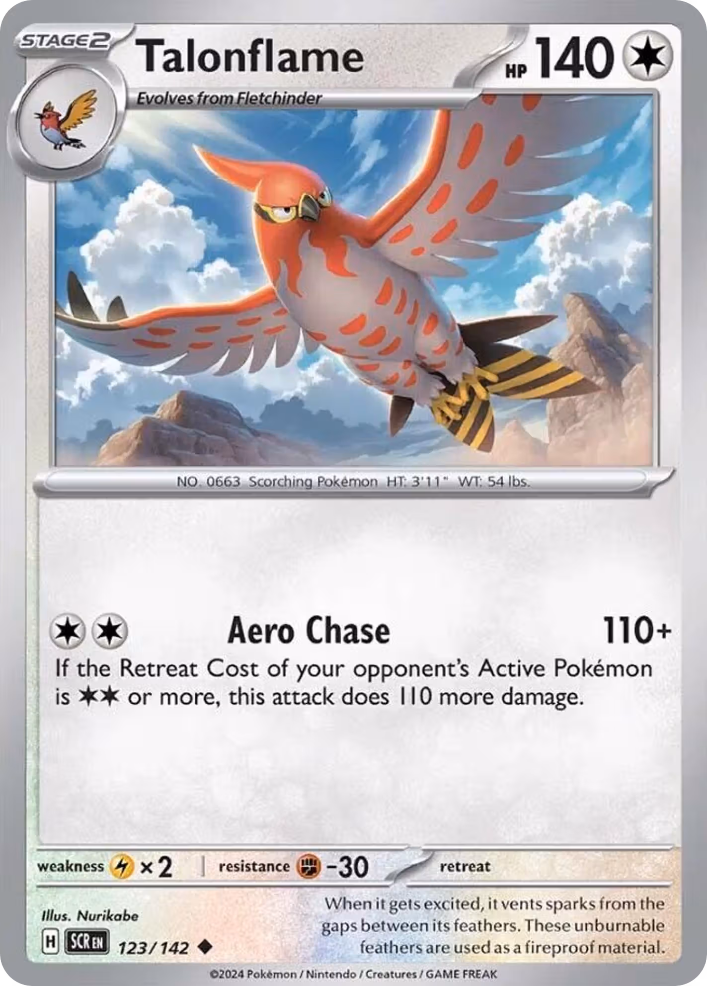 Talonflame 123/142 Pokemon card