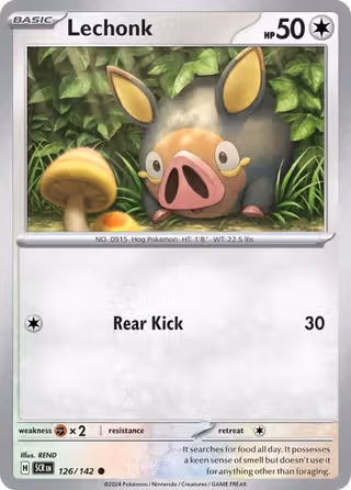 Lechonk 126/142 Pokemon card