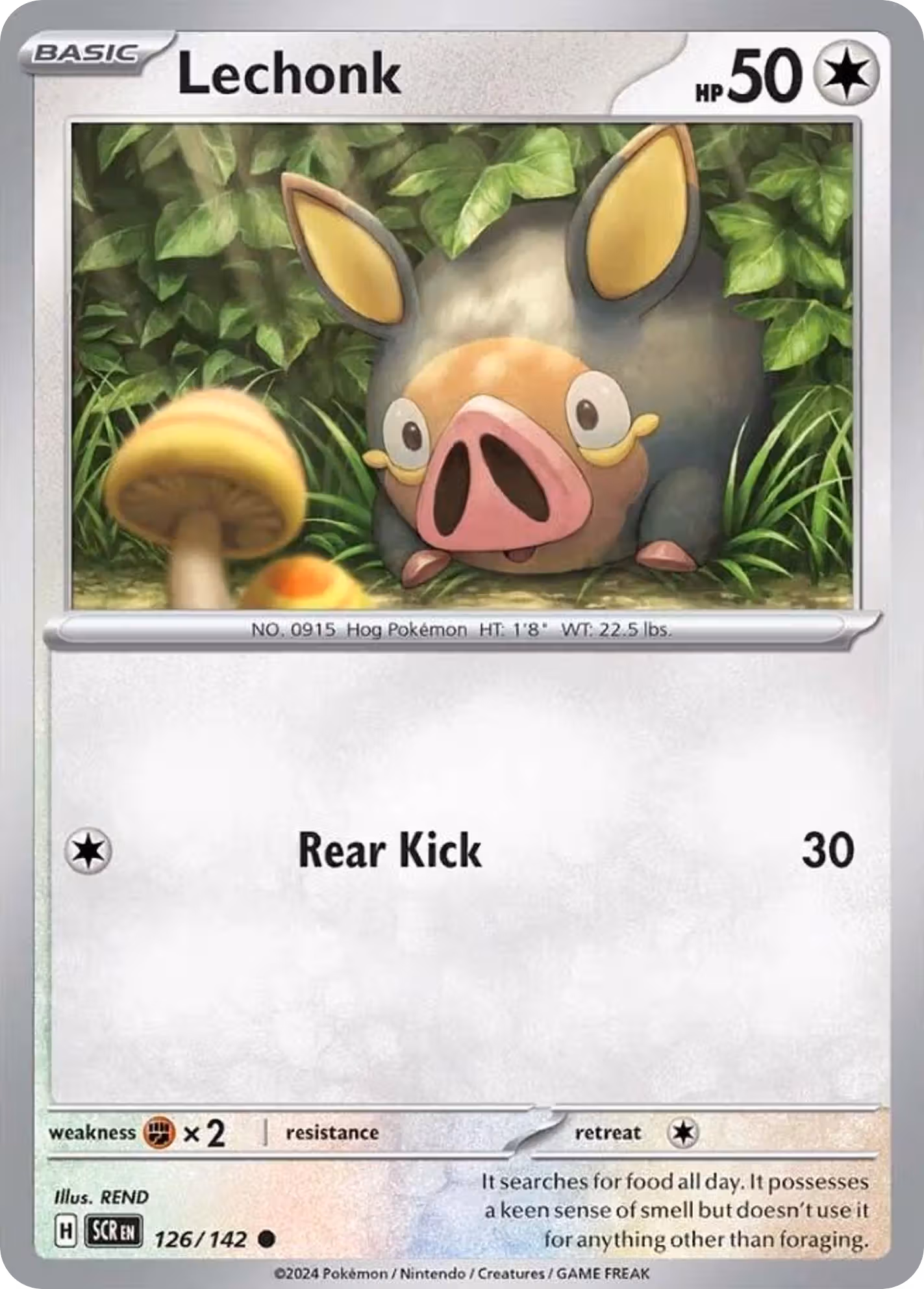 Lechonk 126/142 Pokemon card