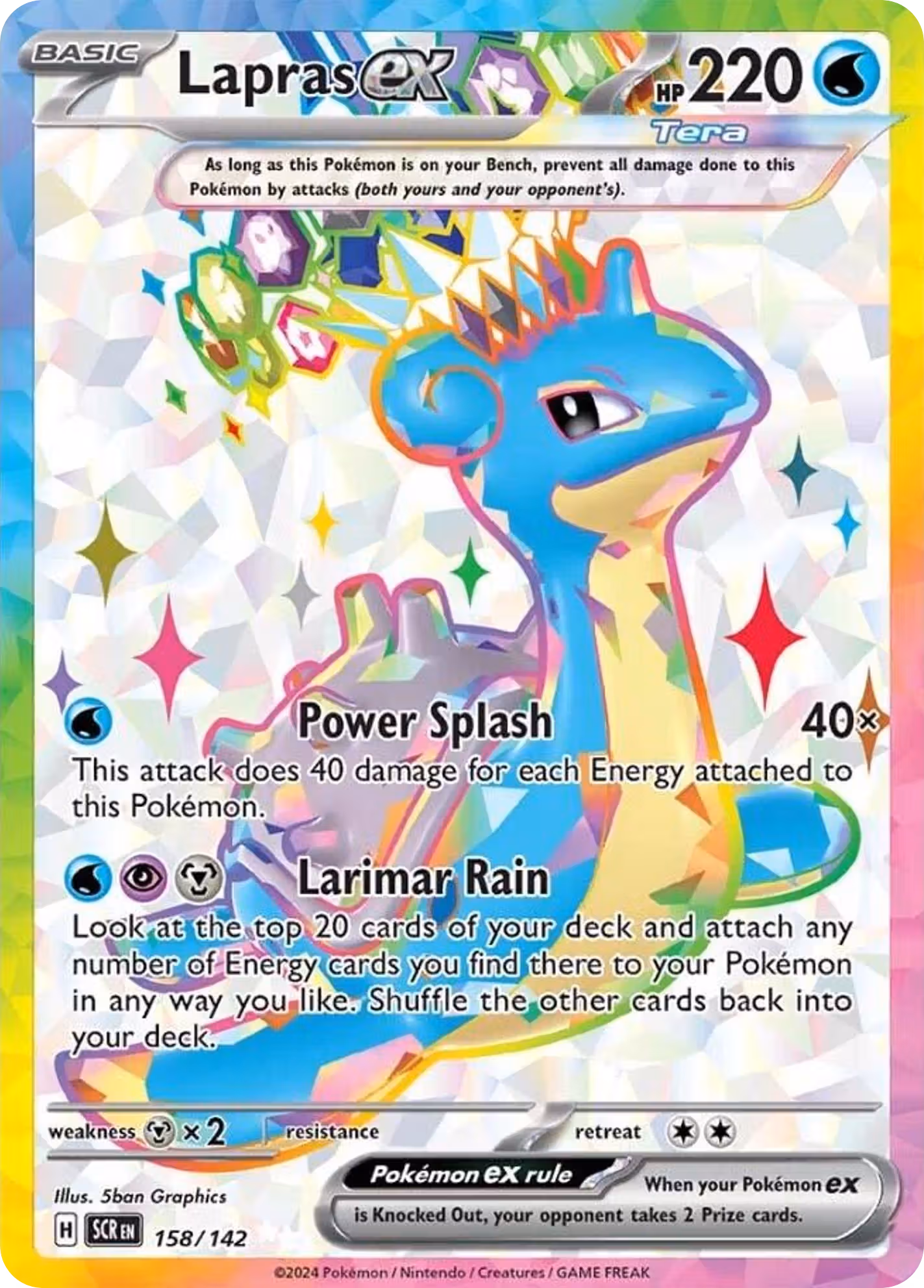 Lapras ex 158/142 Pokemon card