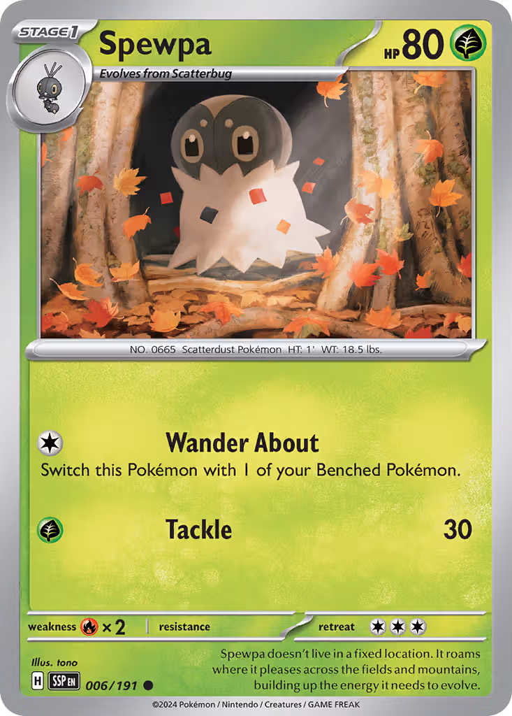 Spewpa 6/191 Pokemon card