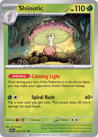 Shiinotic 9/191 Pokemon card