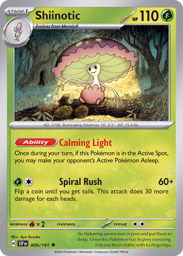 Shiinotic 9/191 Pokemon card