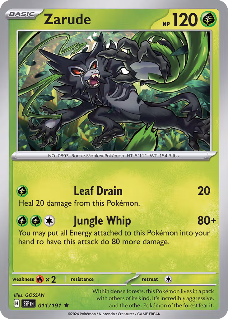 Zarude 11/191 Pokemon card