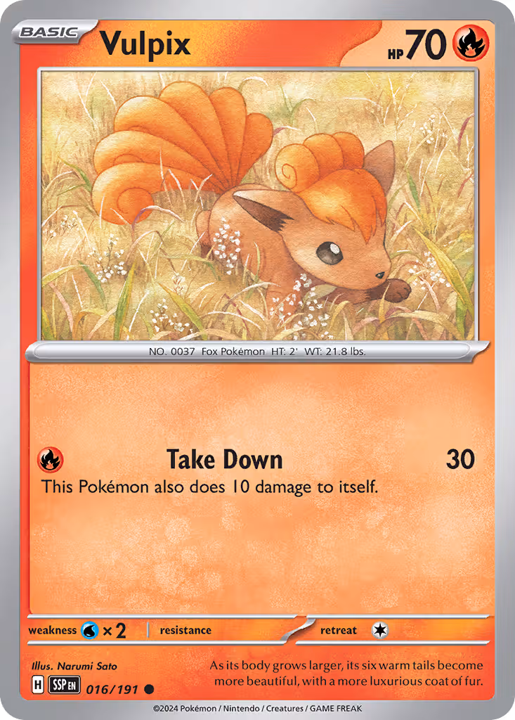 Vulpix 16/191 Pokemon card