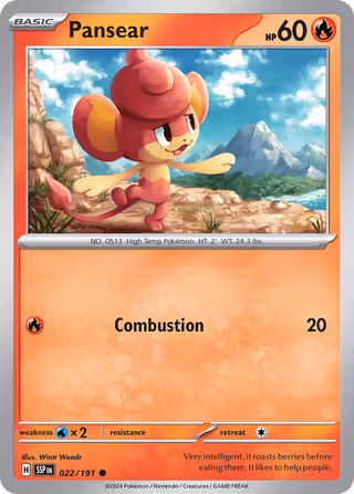 Pansear 22/191 Pokemon card