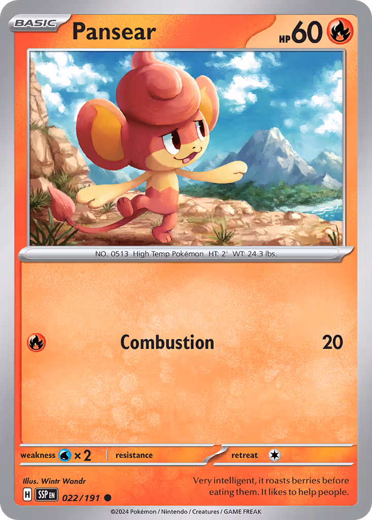 Pansear 22/191 Pokemon card