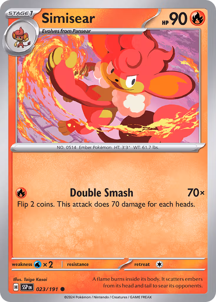 Simisear 23/191 Pokemon card