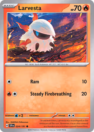 Larvesta 24/191 Pokemon card