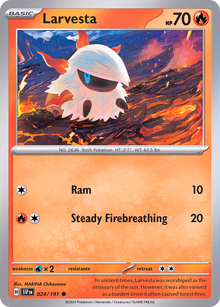 Larvesta 24/191 Pokemon card