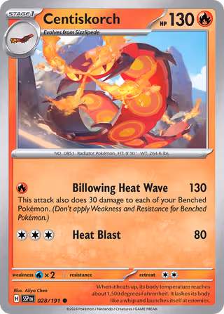 Centiskorch 28/191 Pokemon card