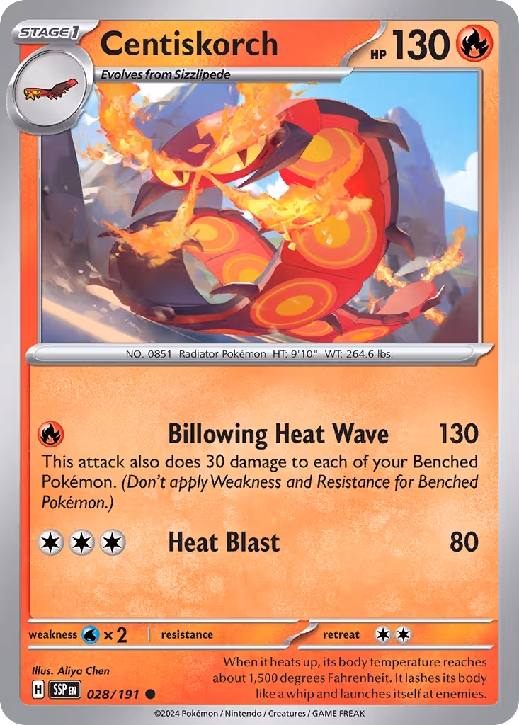 Centiskorch 28/191 Pokemon card