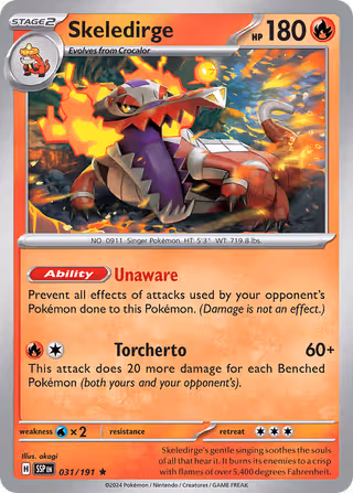 Skeledirge 31/191 Pokemon card