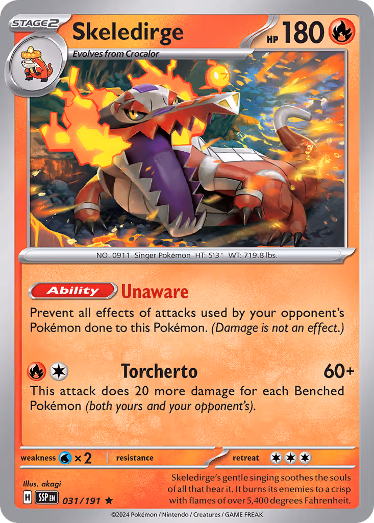 Skeledirge 31/191 Pokemon card