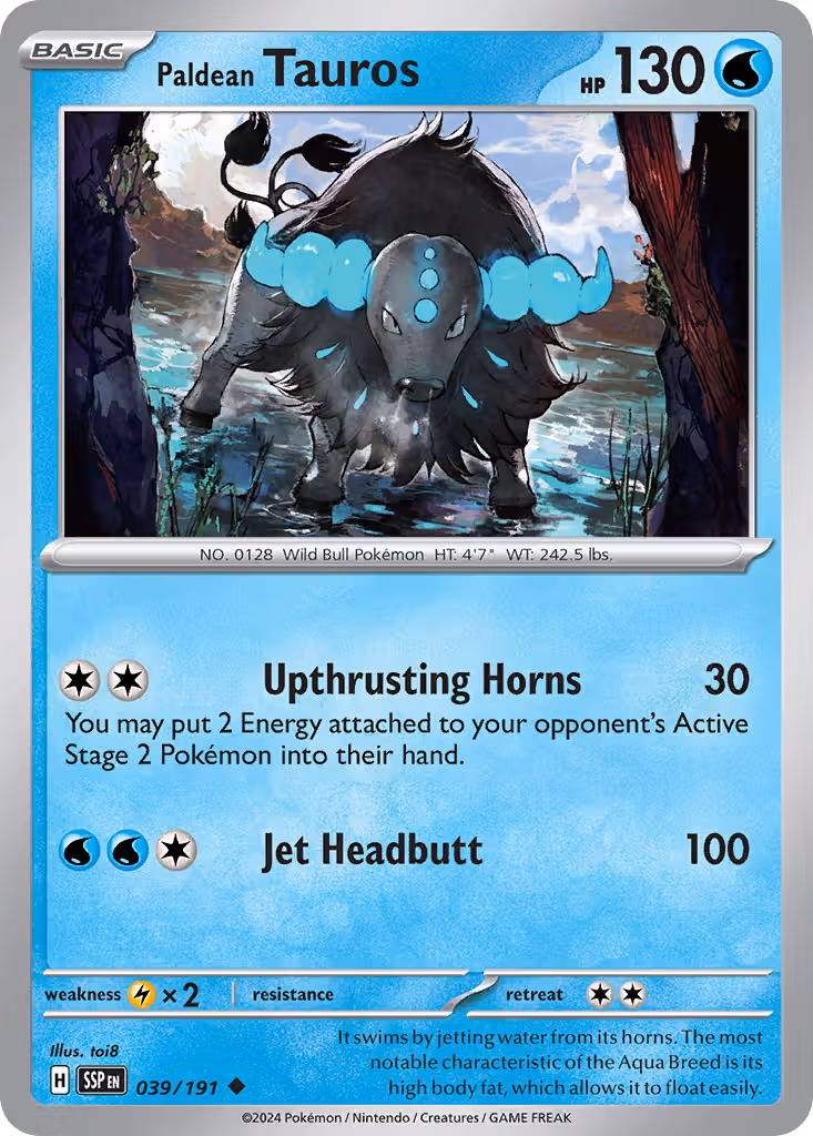Paldean Tauros 39/191 Pokemon card