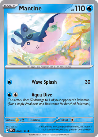 Mantine 40/191 Pokemon card